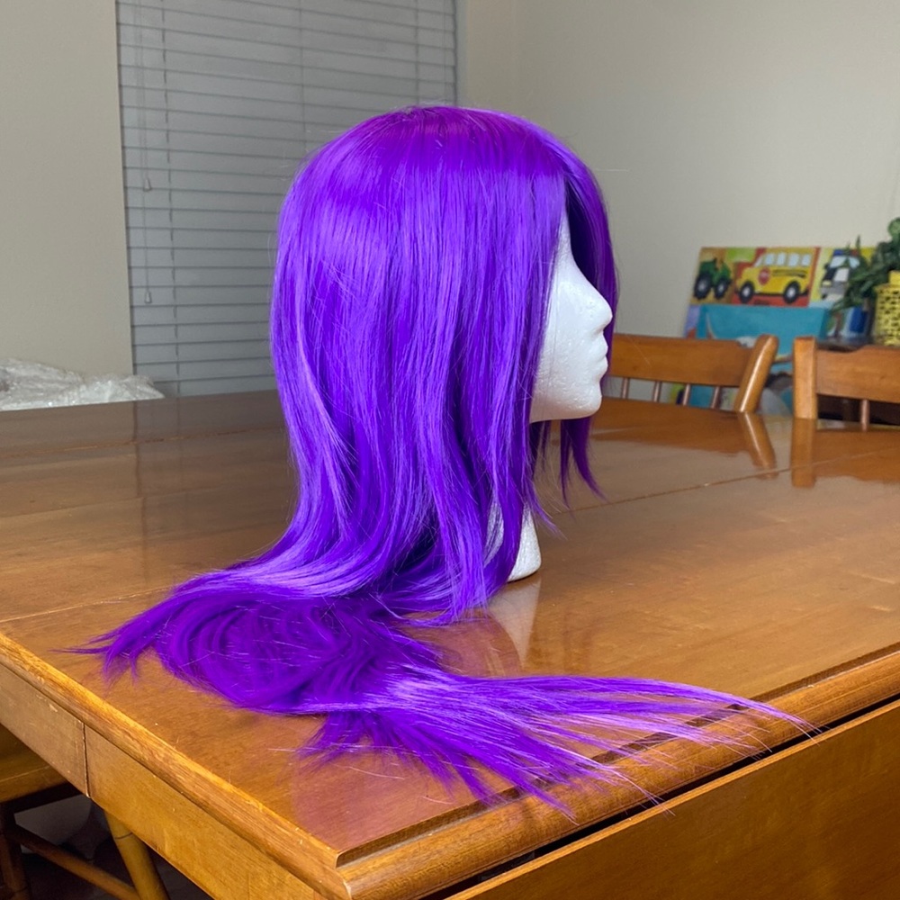 Long layered straight purple wig Cosplay costume dancer